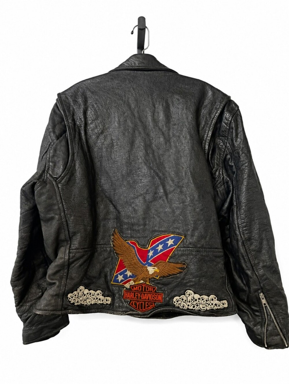 80s Maryland Leathers Eagle Patch Motorcycle Jacket - M/L